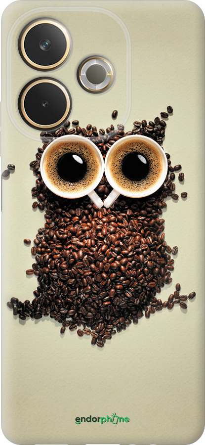 Силиконовый чехол Сова из кофе для Oppo A5 PRO - 777u-3956 изображение 