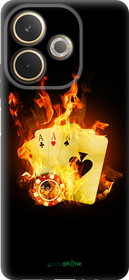 Силиконовый чехол Горящие карты для Oppo A5 PRO - 839u-3956 изображение 