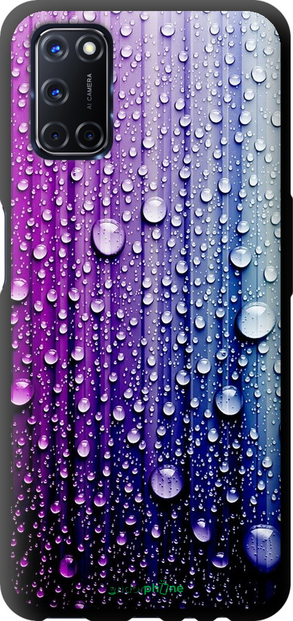 

TPU чорний чохол "Краплини води" для Oppo A52, Синій