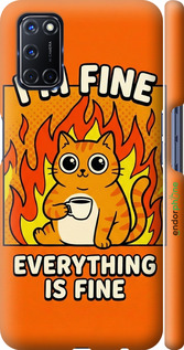 3D пластиковый матовый чехол Funny Cat для Oppo A52 - 6786m-1930 изображение 