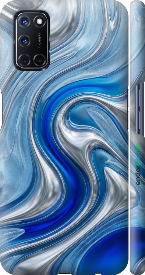 3D пластиковый матовый чехол Liquid Chrome для Oppo A52 - 6781m-1930 изображение 