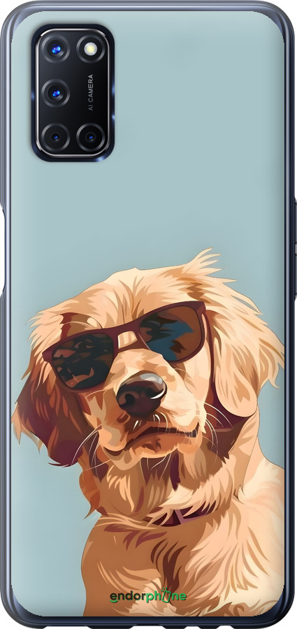 2D пластиковый чехол Пес в очках для Oppo A52 - 6381t-1930 изображение 