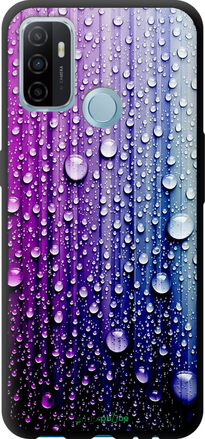

TPU чорний чохол "Краплини води" для Oppo A53, Синій