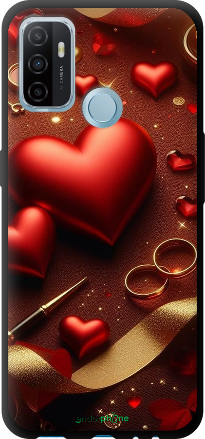 TPU чехол Сердечки v3 для Oppo A53 - 5833b-568 изображение 