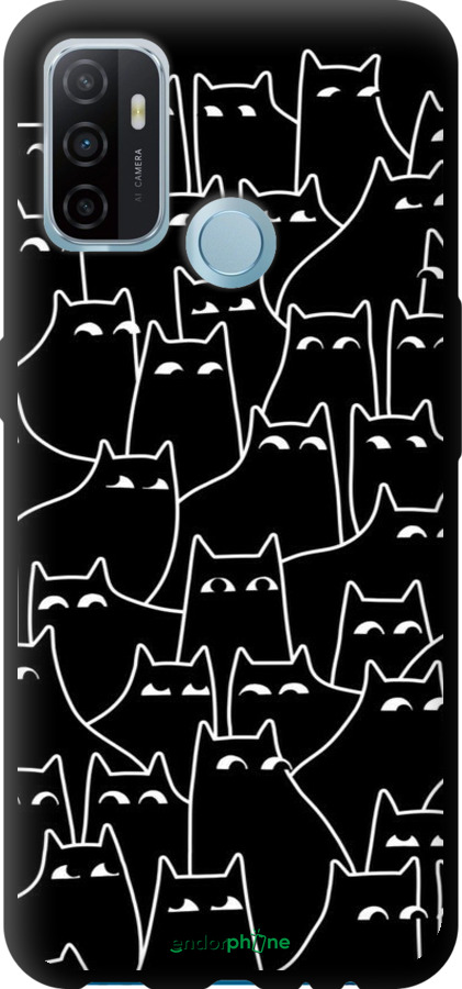 TPU чехол С изображением кошек для Oppo A53 - 6470b-568 изображение 