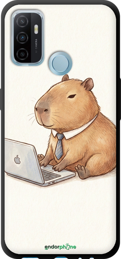 TPU чехол Funny Capybara CEO Working для Oppo A53 - 6777b-568 изображение 