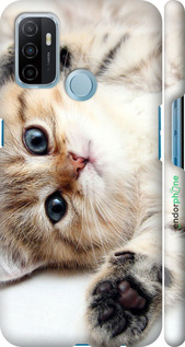 3D пластиковий матовий чехол Котик для Oppo A53 - 6024m-568 изображение 