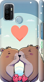 3D пластиковий матовий чехол Капібара кохання для Oppo A53 - 6027m-568 изображение 