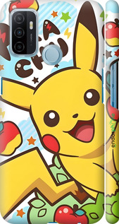 3D пластиковый матовый чехол Пикачу 2 для Oppo A53 - 6391m-568 изображение 