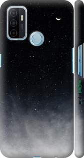 3D пластиковий матовий чехол Голубые облака, Голубая луна для Oppo A53 - 6396m-568 изображение 
