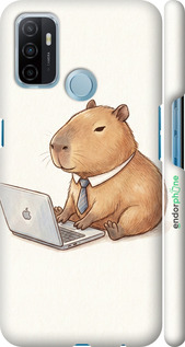 3D пластиковый матовый чехол Funny Capybara CEO Working для Oppo A53 - 6777m-568 изображение 