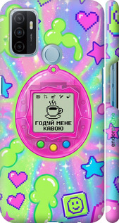 3D пластиковый матовый чехол Y2K Aesthetic Retro Pet: Годуй мене кавою для Oppo A53 - 6784m-568 изображение 