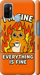 3D пластиковый матовый чехол Funny Cat для Oppo A53 - 6786m-568 изображение 