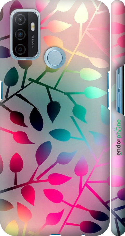 

3D пластиковий матовий чохол "Листя" для Oppo A53