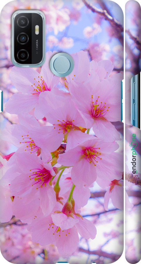 3D пластиковий матовий чехол Сакура для Oppo A53 - 6029m-568 изображение 