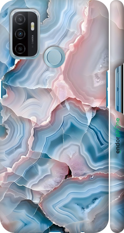 3D пластиковый матовый чехол Мрамор для Oppo A53 - 6306m-568 изображение 