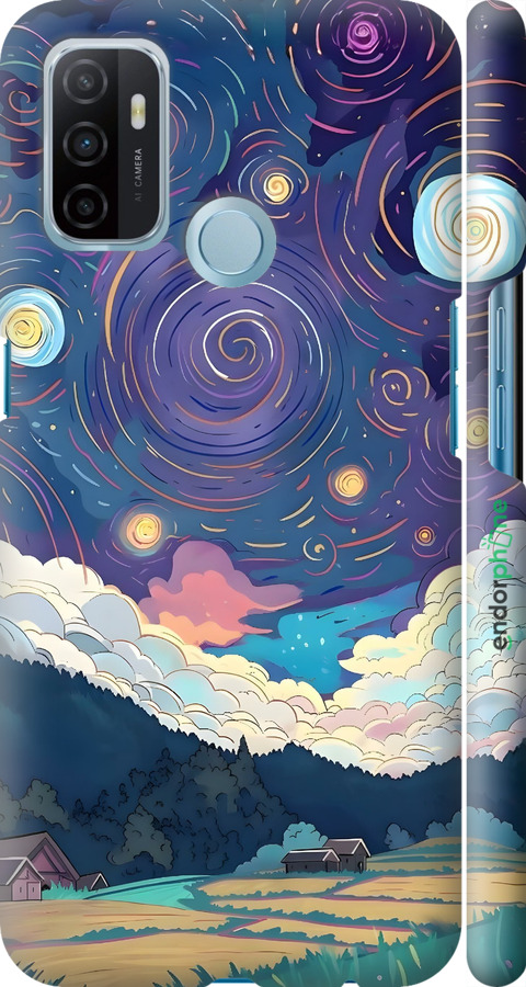 3D пластиковый матовый чехол Креативный арт для Oppo A53 - 6322m-568 изображение 