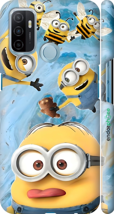 3D пластиковый матовый чехол Миньоны для Oppo A53 - 6386m-568 изображение 