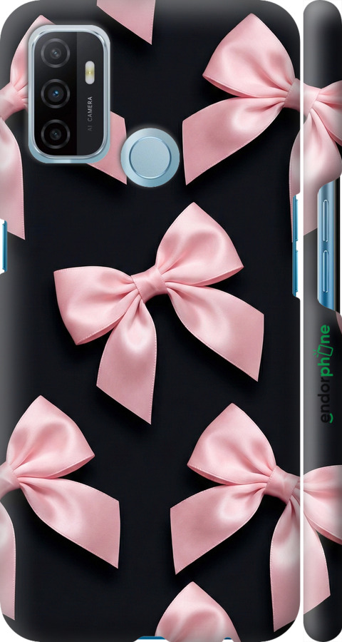 3D пластиковий матовий чехол Coquette Ribbons Dark Coquette для Oppo A53 - 6767m-568 изображение 