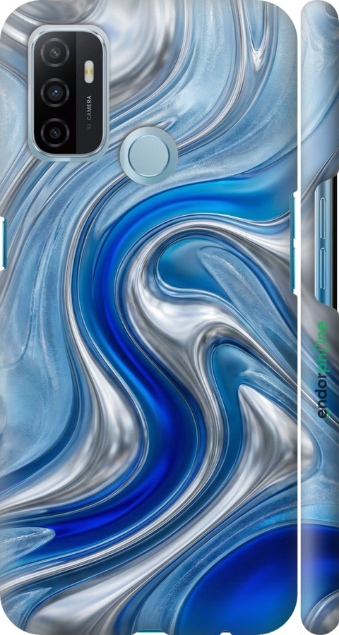 3D пластиковый матовый чехол Liquid Chrome для Oppo A53 - 6781m-568 изображение 
