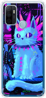 Силикон с усиленными углами чехол Кот панк для Oppo A53 - 6311sp-568 изображение 