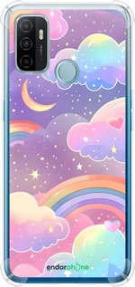 Силикон с усиленными углами чехол Облака и радуга для Oppo A53 - 6312sp-568 изображение 