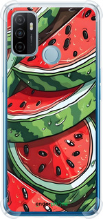 Силикон с усиленными углами чехол Арбуз для Oppo A53 - 6315sp-568 изображение 