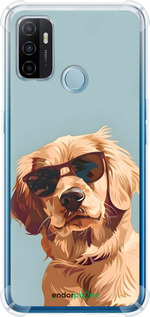 Силикон с усиленными углами чехол Пес в очках для Oppo A53 - 6381sp-568 изображение 