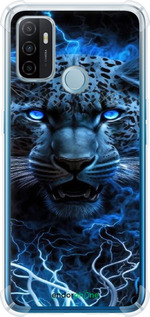 Силіконовий протиударний с посиленими кутами чехол Крижаний леопард для Oppo A53 - 6460sp-568 изображение 