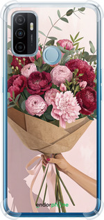 Силіконовий протиударний с посиленими кутами чехол Півонії 1 для Oppo A53 - 6705sp-568 изображение 