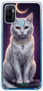 Силіконовий протиударний с посиленими кутами чехол Mystic White Cat Gothic Dark Purple Gold для Oppo A53 - 6805sp-568 изображение 