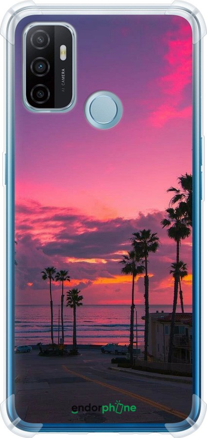 Силикон с усиленными углами чехол Пальмы для Oppo A53 - 5873sp-568 изображение 