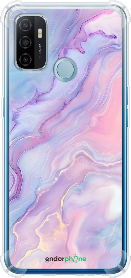 Силіконовий протиударний с посиленими кутами чехол Нежный мрамор для Oppo A53 - 6310sp-568 изображение 