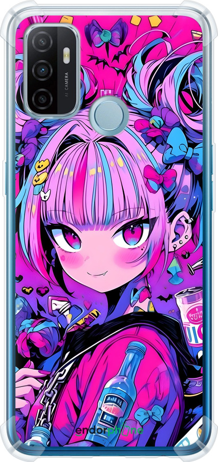Силикон с усиленными углами чехол Аниме милаха для Oppo A53 - 6314sp-568 изображение 