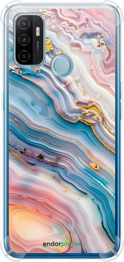 Силикон с усиленными углами чехол Мрамор красивый для Oppo A53 - 6376sp-568 изображение 