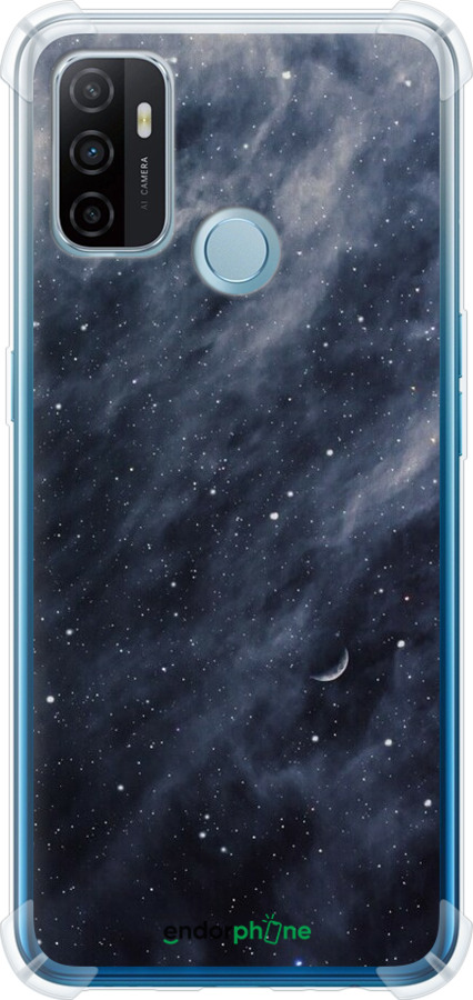 Силикон с усиленными углами чехол Голубые облака, Голубая луна для Oppo A53 - 6398sp-568 изображение 