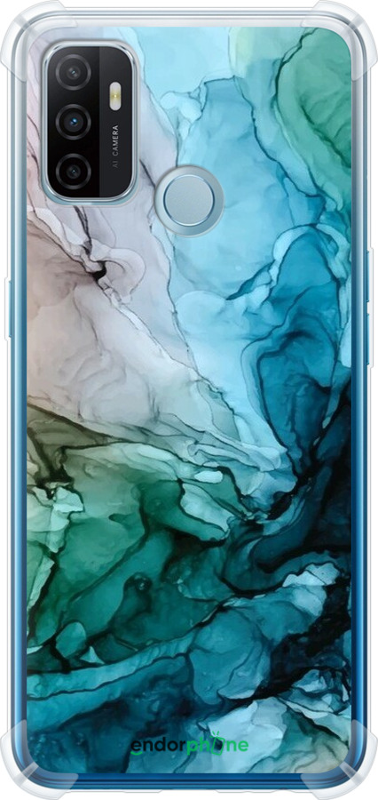 Силіконовий протиударний с посиленими кутами чехол З абстрактним малюнком барвисті Солоні береги для Oppo A53 - 6405sp-568 изображение 