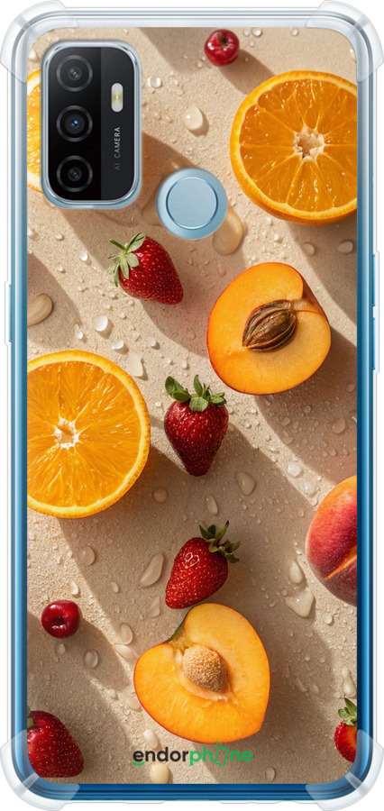 Силикон с усиленными углами чехол Фрукты 3 для Oppo A53 - 6703sp-568 изображение 