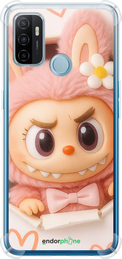 Силіконовий протиударний с посиленими кутами чехол Лабубу 2 для Oppo A53 - 6710sp-568 изображение 