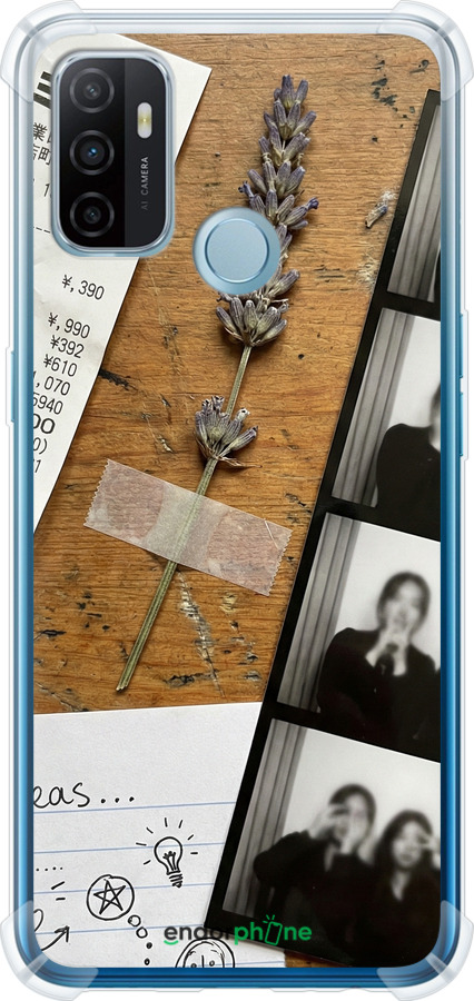 Силикон с усиленными углами чехол Aesthetic Scrapbook Collage для Oppo A53 - 6773sp-568 изображение 