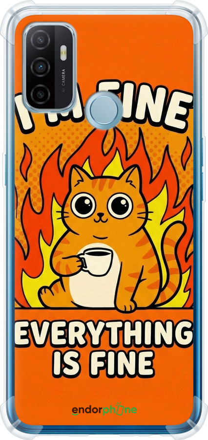 Силикон с усиленными углами чехол Funny Cat для Oppo A53 - 6786sp-568 изображение 