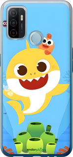 Силиконовый чехол Бейби Шарк для Oppo A53 - 6303u-568 изображение 