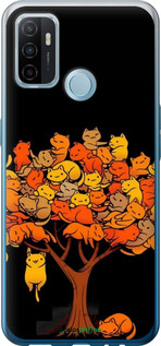 Силиконовый чехол Дерево и котики для Oppo A53 - 6516u-568 изображение 