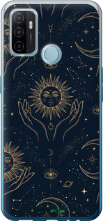 Силіконовий чехол Celestial Harmony: Sun & Moon Gold Mystic Pattern для Oppo A53 - 6778u-568 изображение 