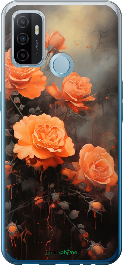 Силиконовый чехол Оранжевые розы для Oppo A53 - 5944u-568 изображение 