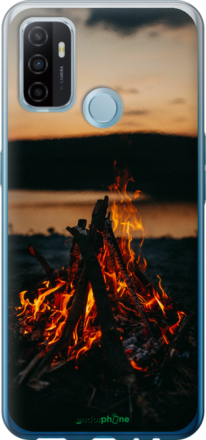 Силиконовый чехол Огонь для Oppo A53 - 6021u-568 изображение 