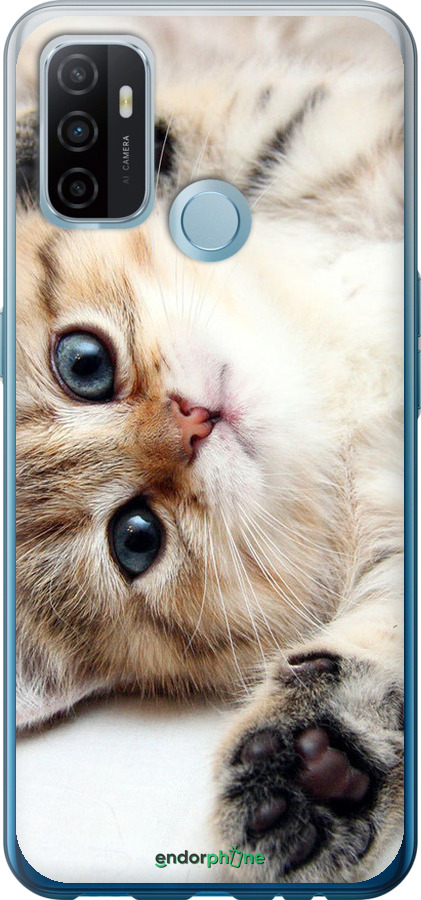 Силиконовый чехол Котик для Oppo A53 - 6024u-568 изображение 