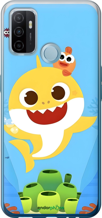 Силиконовый чехол Бейби Шарк для Oppo A53 - 6303u-568 изображение 