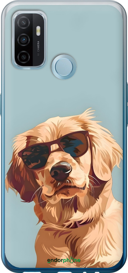 Силіконовий чехол Пес в очках для Oppo A53 - 6381u-568 изображение 