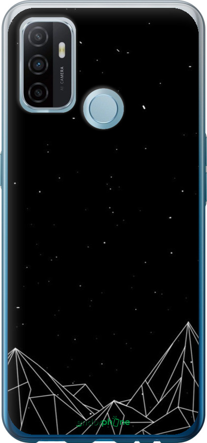 Силиконовый чехол Черно белые абстрактные горы для Oppo A53 - 6437u-568 изображение 
